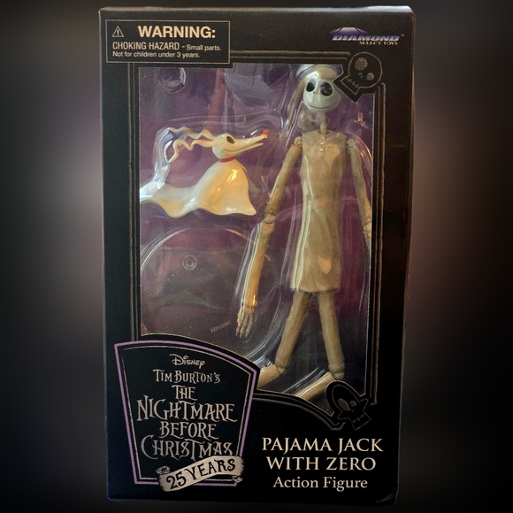 Disney The Nightmare Before Christmas 25 Years Pajama Jack & Zero Figure Set. - Picture 1 of 8